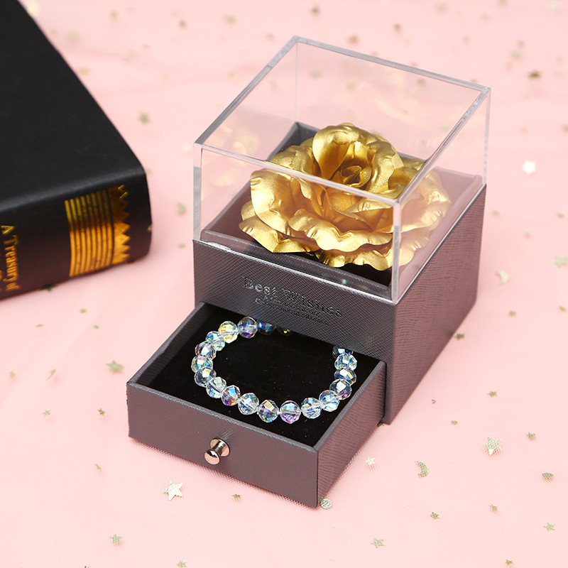 Colorido oro rosa collar joyería caja de regalo del Día de San Valentín perla cristal pulsera traje Amazon nuevo