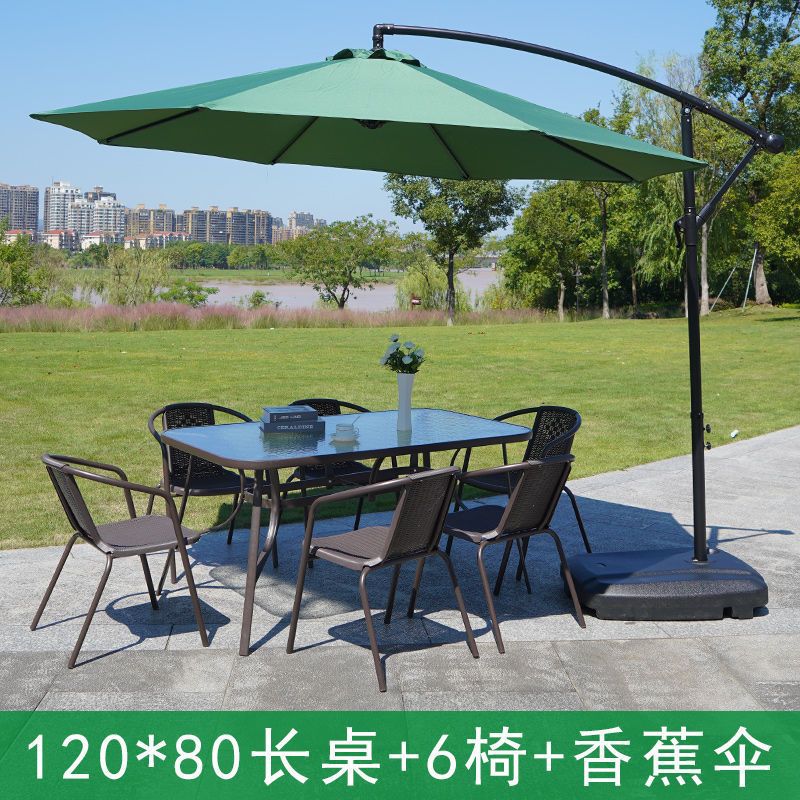6+120 물팀장 테이블+녹색 바나나 우산