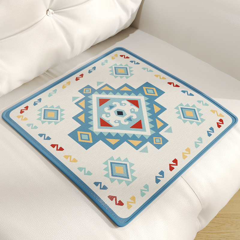 Cojín de silla de seda de hielo de verano Cojín de sofá antideslizante Cojín de enfriamiento transpirable de verano Cojín de trasero sedentario de oficina Cojín de silla de verano