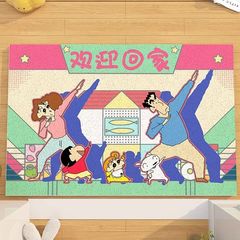 蠟筆小新入戶門地墊家用進門刮泥蹭土防滑腳墊玄關可裁剪絲圈地墊