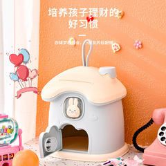 2023 New Rabbit Money Bank Children's Gift Savings Bank Only In, Not Out Mushroom House Money Box Shatterproof