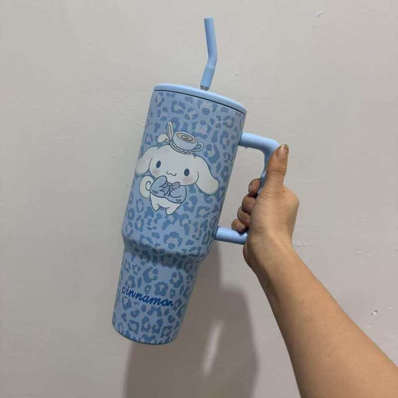 新款40OZ保温杯豹纹高颜值吸管冰霸杯大容量可外带便携保冷杯子|undefined