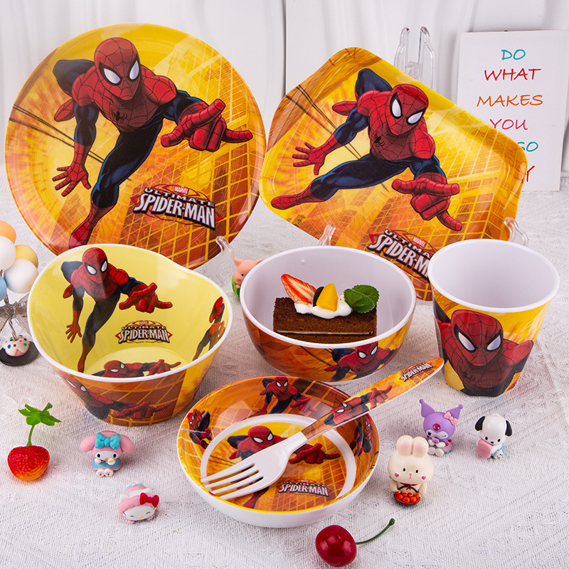 melamine resin tableware spider man tableware suit children tableware cartoon creative melamine spider man theme marvel