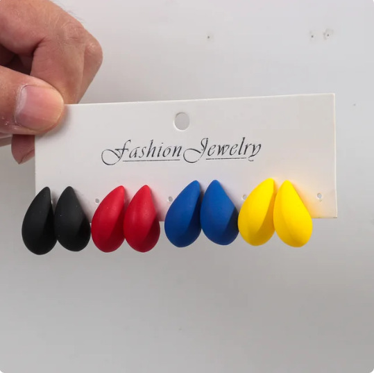 25g Weight Ear Studs Classification 1 Pair Quantity Daily Occasion Acrylic Material Water Droplets Pattern Women's Gender Plating Design IG Style, Classic Style Style 1 Pair IG Style Classic Style Water Droplets Plating Arylic Ear Studs 8