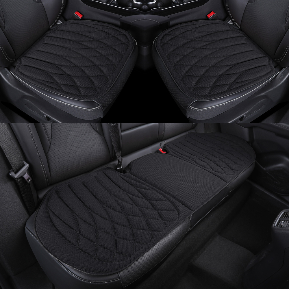 Car seat cushion made of seaweed fiber, breathable and heat-pressed for all seasons, one-piece molded latex, universal non-slip seat cushion three-piece set