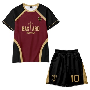 2025 New Japanese Comic Blue Lock Blue Prison Red and Black Jersey 3D Digital Printing Sports Short-Sleeved Suit