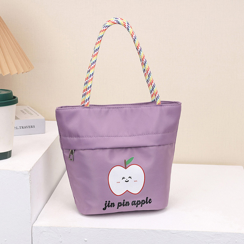 New Style Women's Handbag with Apple Print, Artistic Style Embroidery, Women's Handbag, Bucket Tote Bag, Shoulder Bag
