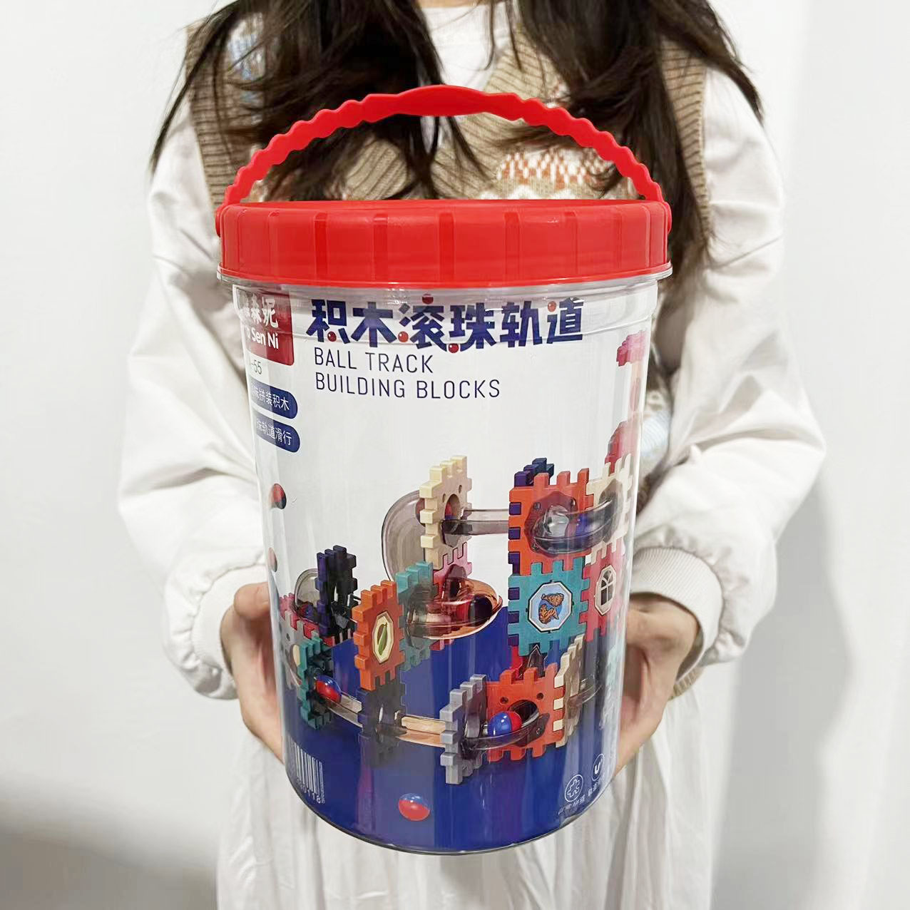 Online celebrity children's pipe building blocks changeable ball inserts assembling building blocks parent-child building toys gifts cross-border wholesale