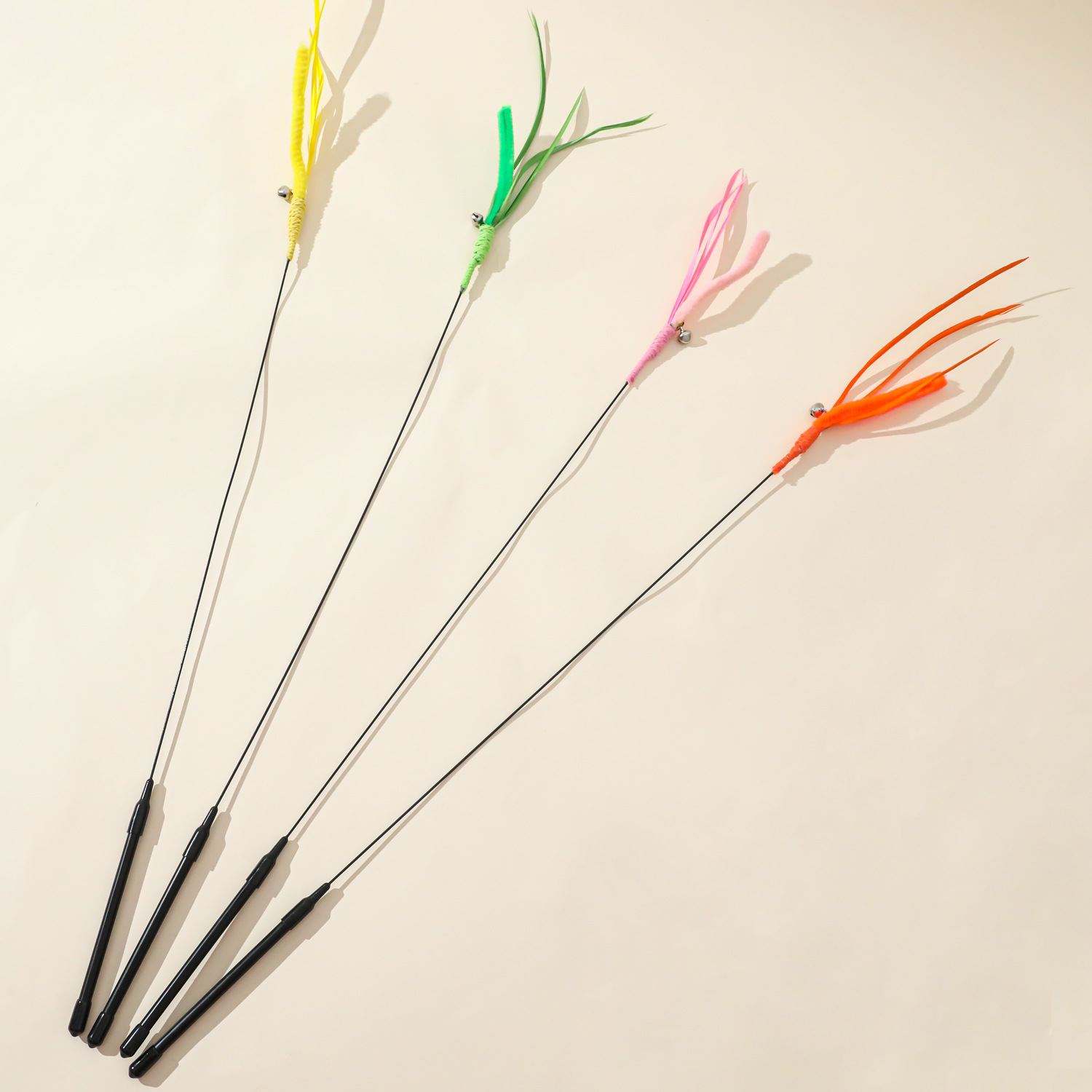 Simulación de cola de perro hierba alambre de acero gato varilla larga gato varilla interactiva gatos juguetes de gatos al por mayor