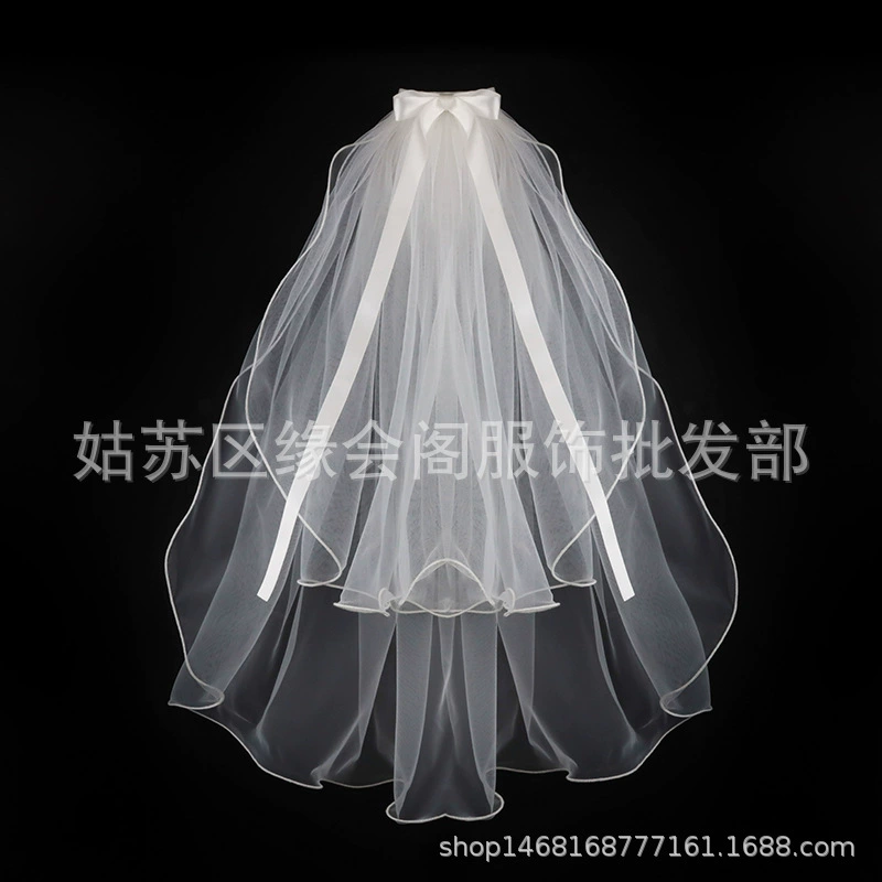 veil, Bridal White Veil, Single or Double Layer, 40–80 cm, Hair Comb or Hairpin Options