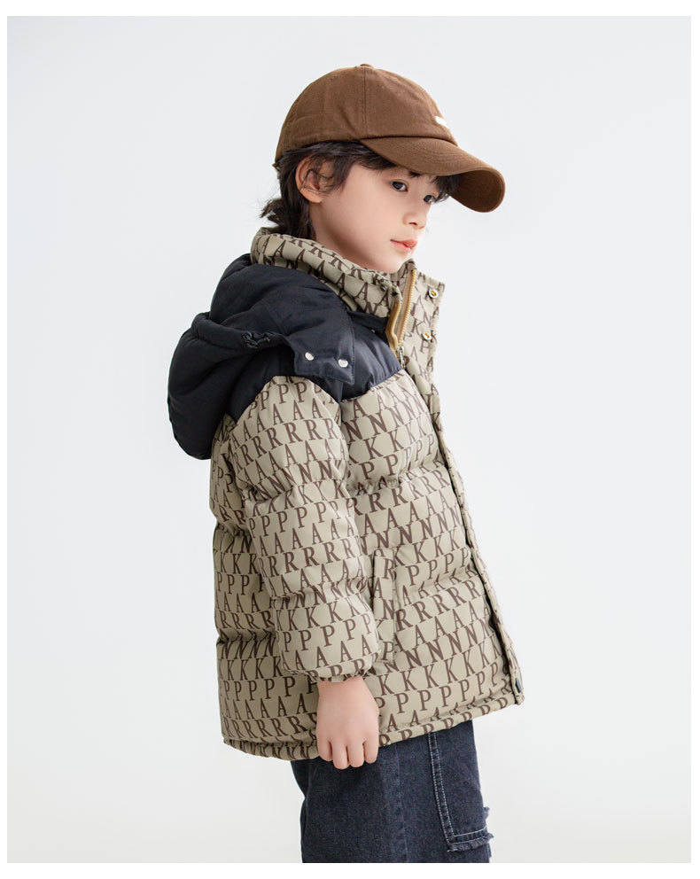 2023. aasta uus laste lühike, keskmise kuni suure suurusega poiste ja tüdrukute talvemantel valge pardiudusulgedega_voghion.com