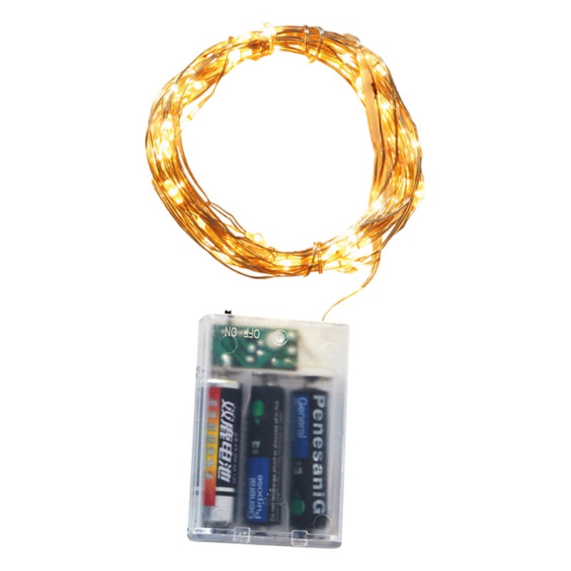 Lámpara pequeña luz de alambre de cobre usb luz intermitente luz de cadena led luz de cadena de luz de alambre de cobre caja de batería AA luz de estrella brillante tira de luz decorativa