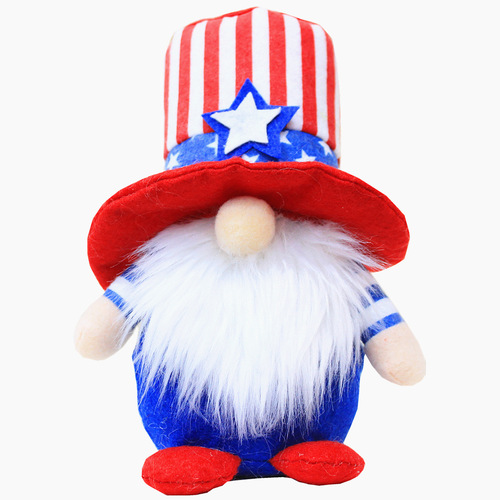 Cross-border  American Independence Day faceless doll ornament striped five-star dwarf figure National Day decoration hanger