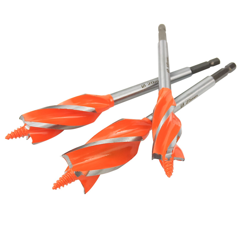 Carpintería taladro puerta cerradura agujero abridor giro taladro perforación escariado taladro traje girando cabeza palo taladro mango hexagonal alargado