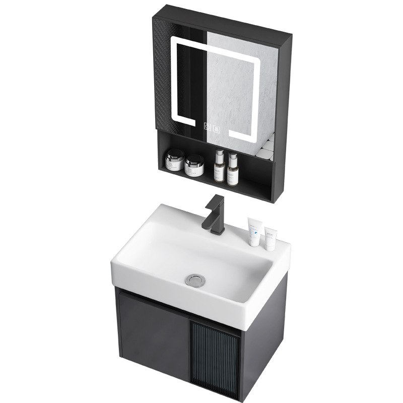 Baño de aluminio espacio puerta de vidrio gabinete de baño pequeño gabinete de lavabo doméstico combinación balcón lavabo piscina