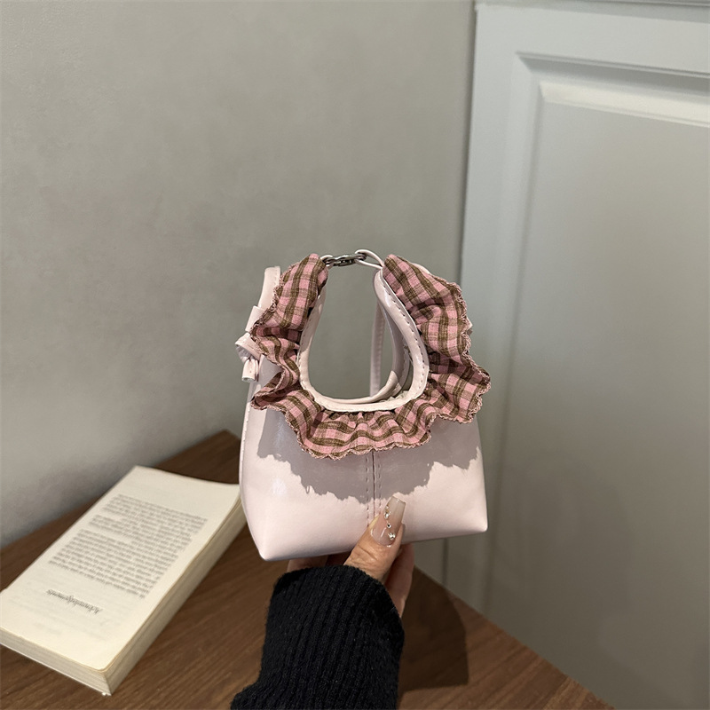 Bolsa tiracolo de princesa estética para meninas com renda_voghion.com
