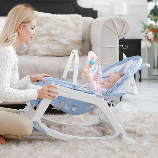 Multifunctional children's rocking chair can lie and sit baby coax baby artifact early education music soothing cradle child doll