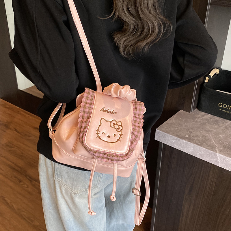 超火小众手提背包女2025秋季新款时尚可爱双肩包蕾丝通勤迷你书包|undefined