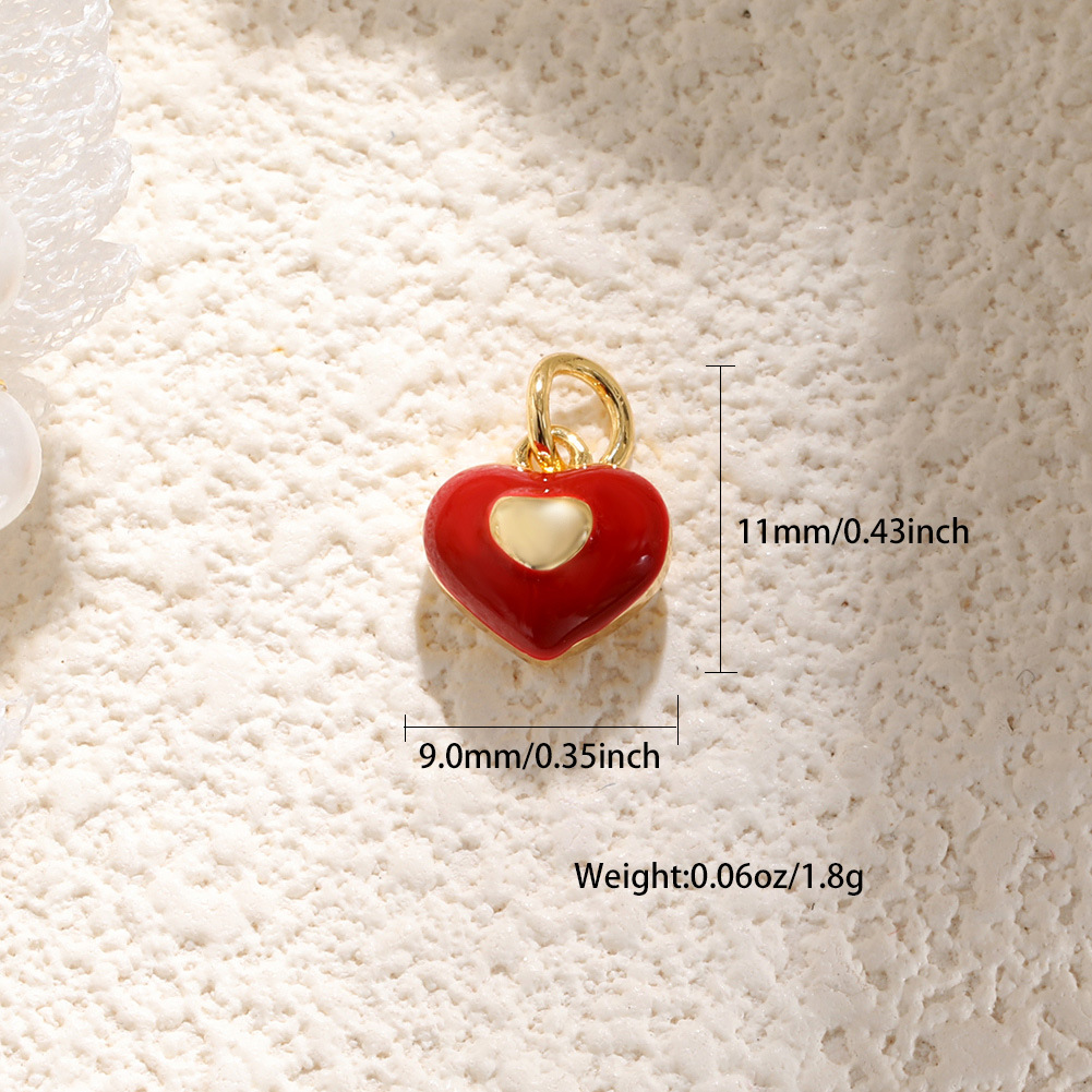 1 Pieza 20x21mm Cobre Perla Circón Forma De Corazón Colgante display picture 20