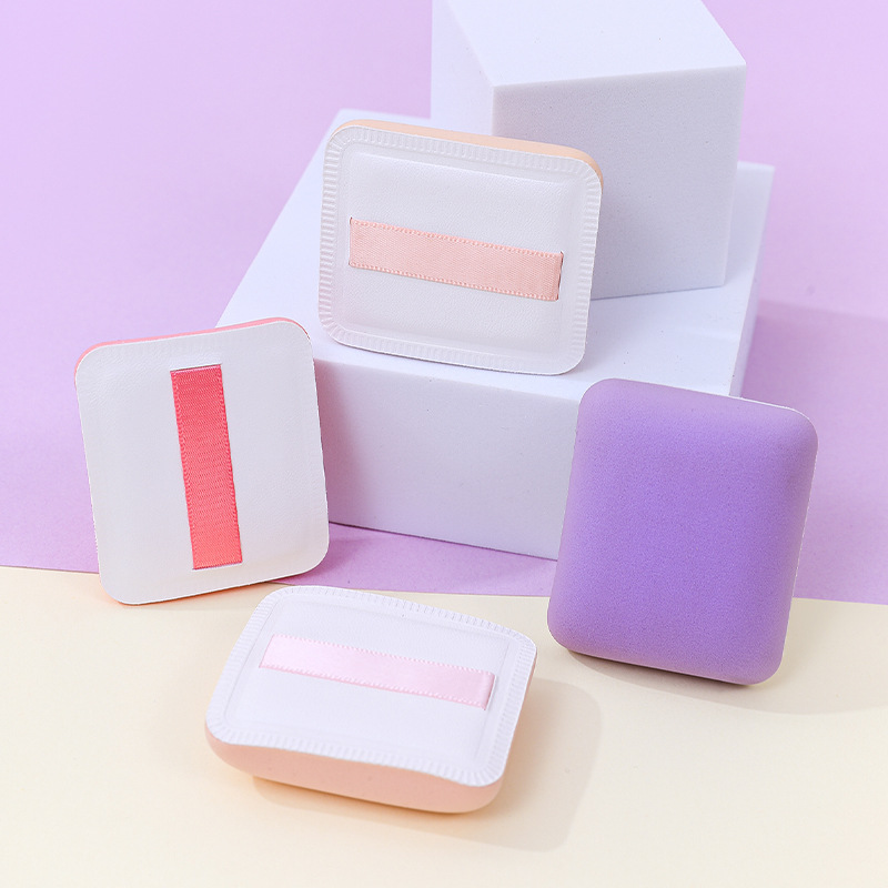 Puff de malvavisco cuadrado personalizado de fábrica, logotipo súper suave y grueso, color de impresión, maquillaje personalizado, herramienta de maquillaje de huevo