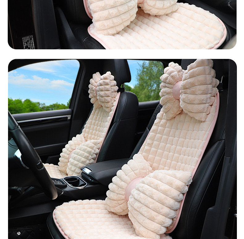 Car headrest winter rabbit hair car comfortable warm neck pillow pillow creative headrest waist car supplies