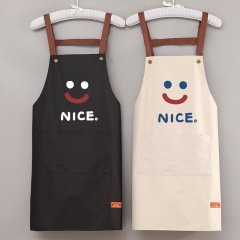 新型ファッションエプロンキッチン防水放油作業服飲食女性韓国版ネイルアートウエスト印字制定ロゴ