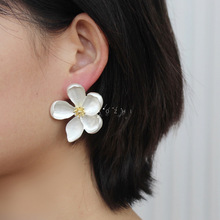 韩国东大门夏季白兰花耳钉轻奢简约小众设计田园风耳环百搭耳饰女