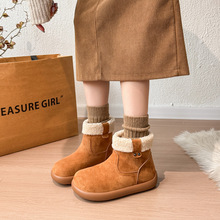 毛茸茸雪地靴女款2025新款冬季加绒加厚勃肯短靴复古保暖毛毛棉鞋