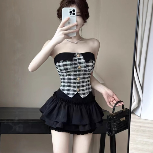 Plus-size ballet-style edgy skirt for women: Summer high-waisted, figure-flattering short tulle puffy skirt perfect for petite figures