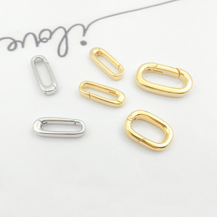 Copper plated real gold color retaining oval buckle head rectangular spring buckle connection buckle diy closing buckle necklace bracelet accessories