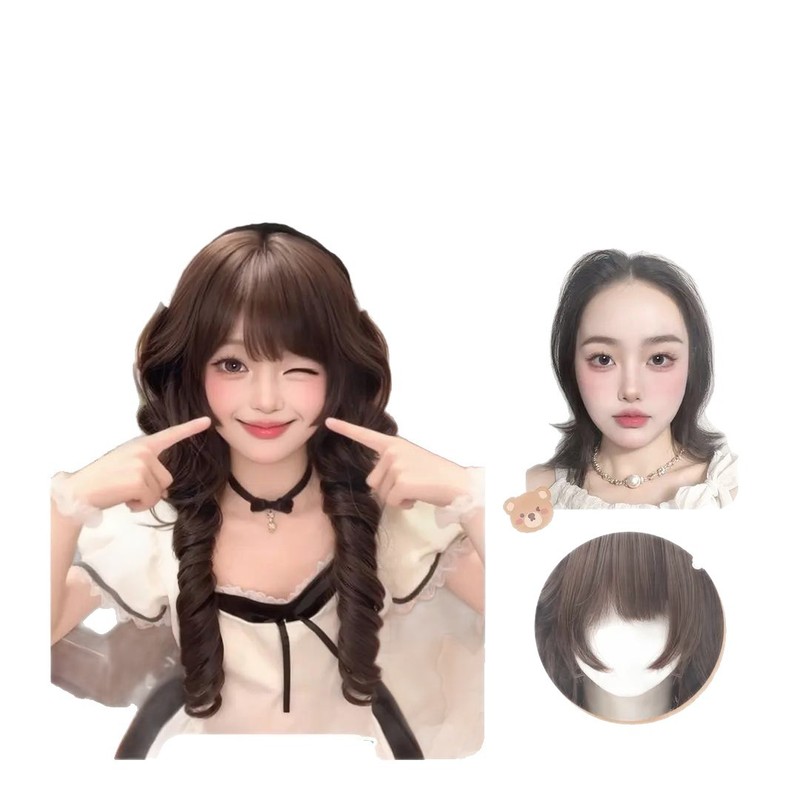 【小熊奈奈】假发日系水母卷公主头短角甜美可爱Lolita假发全头套|undefined