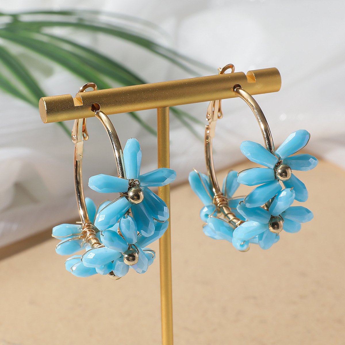 20g Weight 304 Stainless Steel Ear Needle Material Earrings Classification 1 Pair Quantity Holiday, Travel Occasion Artificial Crystal Material Flower Pattern All Seasons Season Women's Gender Vacation, Classic Style Style 1 Pair Vacation Classic Style Flower Artificial Crystal Earrings 5