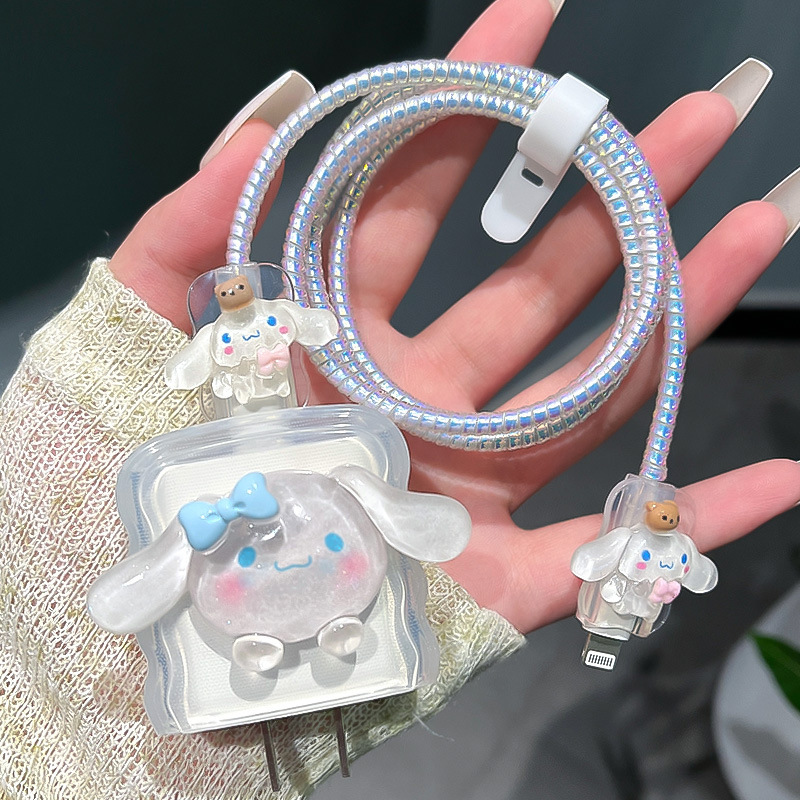 【Cinnamoroll】Funda para teléfono + cordón + protector de cable