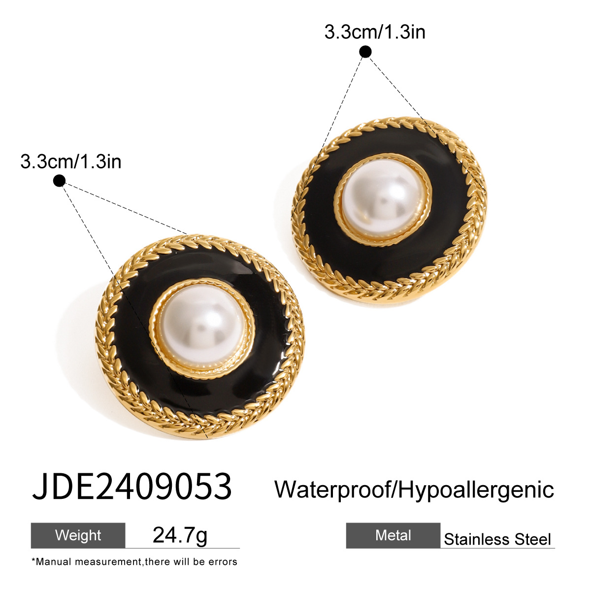 JEDING europa y americana pendientes de acero inoxidable goteo de aceite pendientes de nicho de alta calidad pendientes de acero de titanio 18k joyas de pendientes transfronterizos image 7