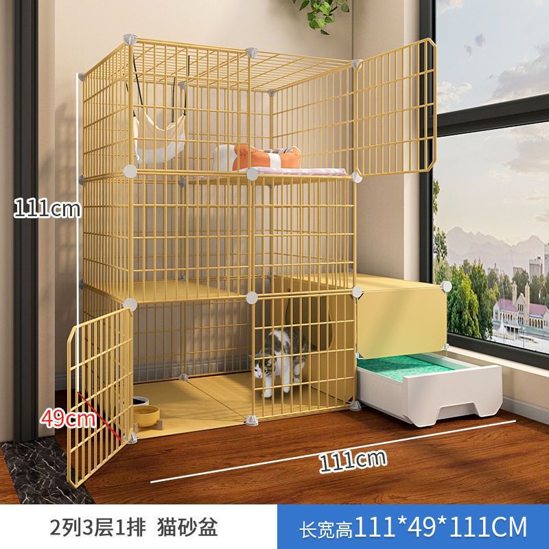 トイレ一体型猫ケージ 特価 3階建て 家庭用 屋内 特大フリースペース ペットヴィラ 猫ハウス|undefined
