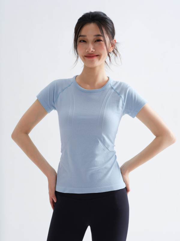 气质瑜伽服女夏季大码胖妹妹运动短袖T恤速干透气高弹力健身上衣|undefined