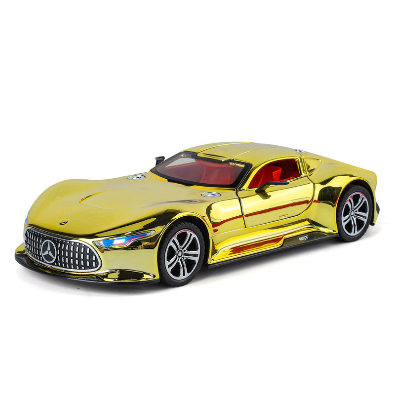 新しい Haodi 合金車モデル 1:24 ビッグベン visionGT 電気メッキバージョンスポーツカー音と光プルバックおもちゃモデル装飾品|undefined