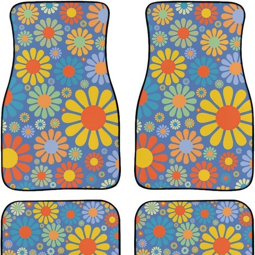 Temu Crystal Fleece Universal Car Mat Carpet Amazon Cross-border JIT American Flower Butterfly Anti-slip