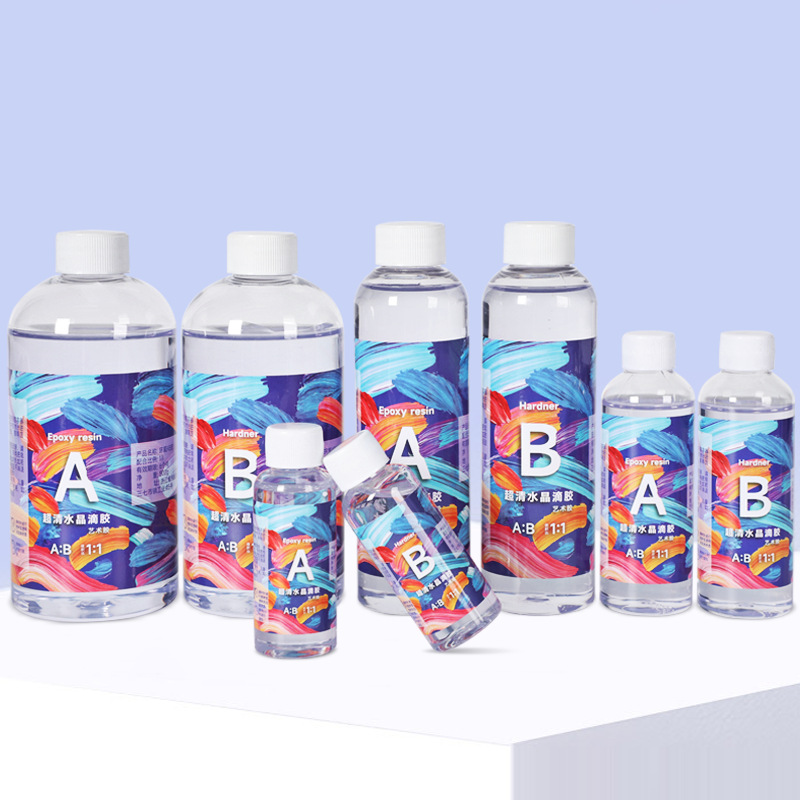 Paquete de material de bricolaje transfronterizo epoxi epoxi ab pegamento 1:1 cristal de alta permeabilidad epoxi arte epoxi pegamento duro