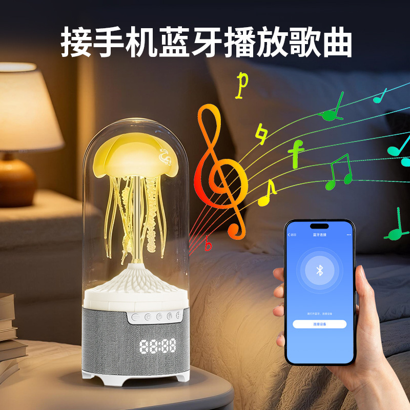 新款跨境水母蓝牙音响 迷你便携七彩灯便携式音响智能摆件礼品|undefined
