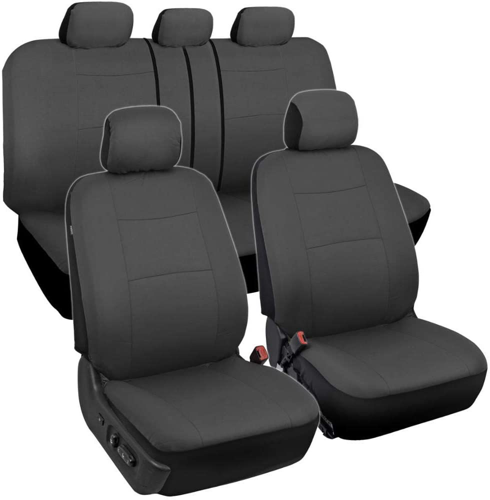 Seat Cover | Universal Universal seat cover - flat-zipper-style-all-gray-4-piece-set-front-row-double-seat