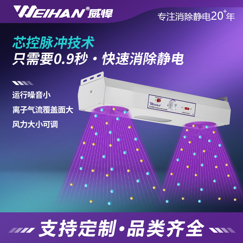 威悍WH-5802悬挂式双头离子风机工业静电消除器多头除尘设备