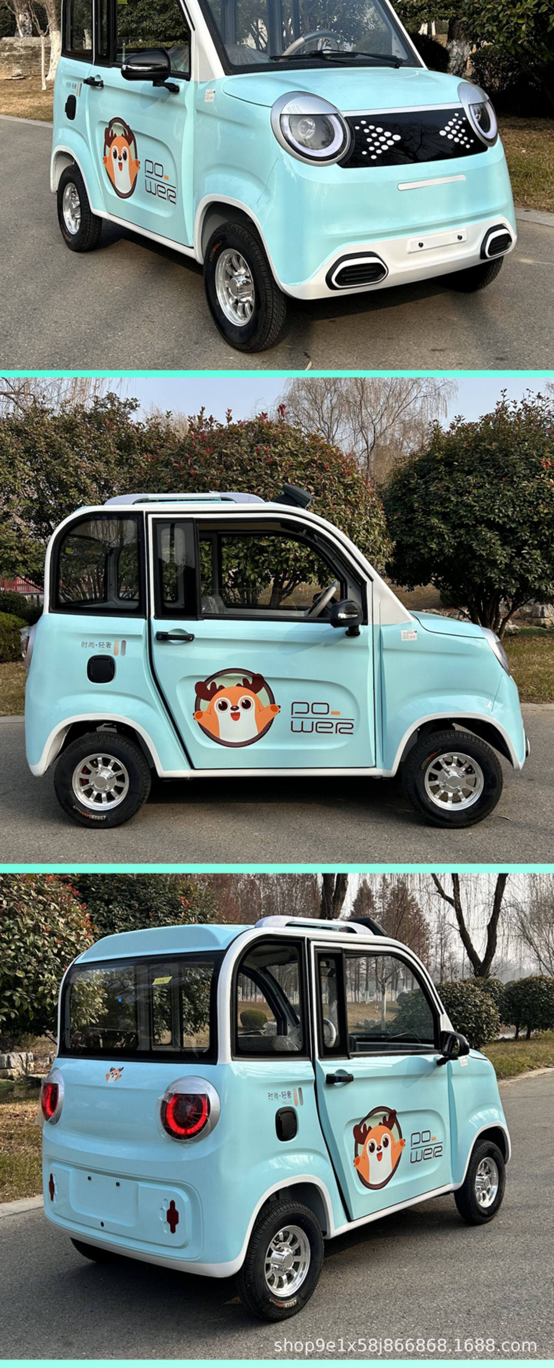 Two-Door, Four-Seater, Fully Enclosed Mobility Electric Vehicle, Four-Wheeler, Adult Electric Scooter, Electric Motorcycle, Long-Range Mobility Vehicle