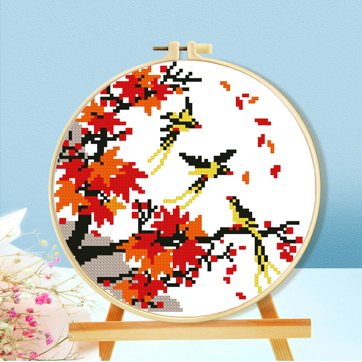 Mona Lisa Royal Cross Stitch Flower and Bird Series II Bolsa de costura inglesa hecha a mano para comercio exterior image 3