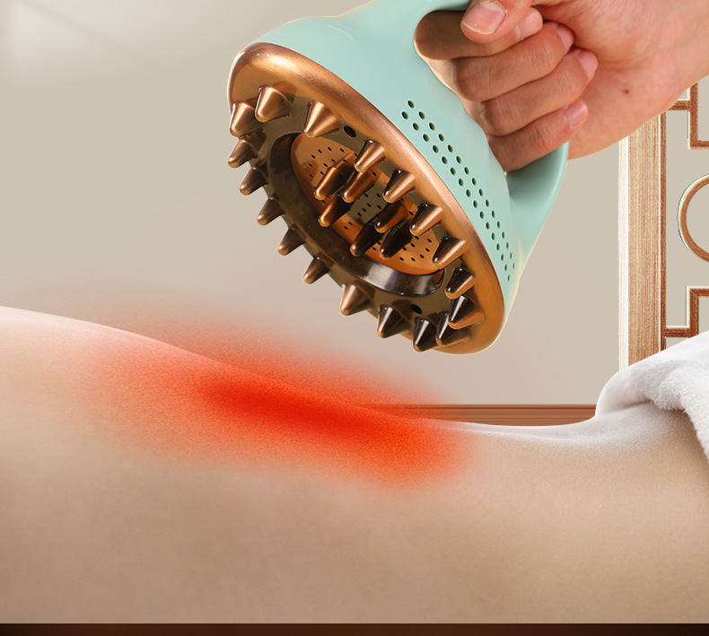 Bronze Moxa Brush Moxibustion Meridian Massage Tool with 60 Moxa Sticks for Body Shoulder Neck Abdomen Leg Care overview