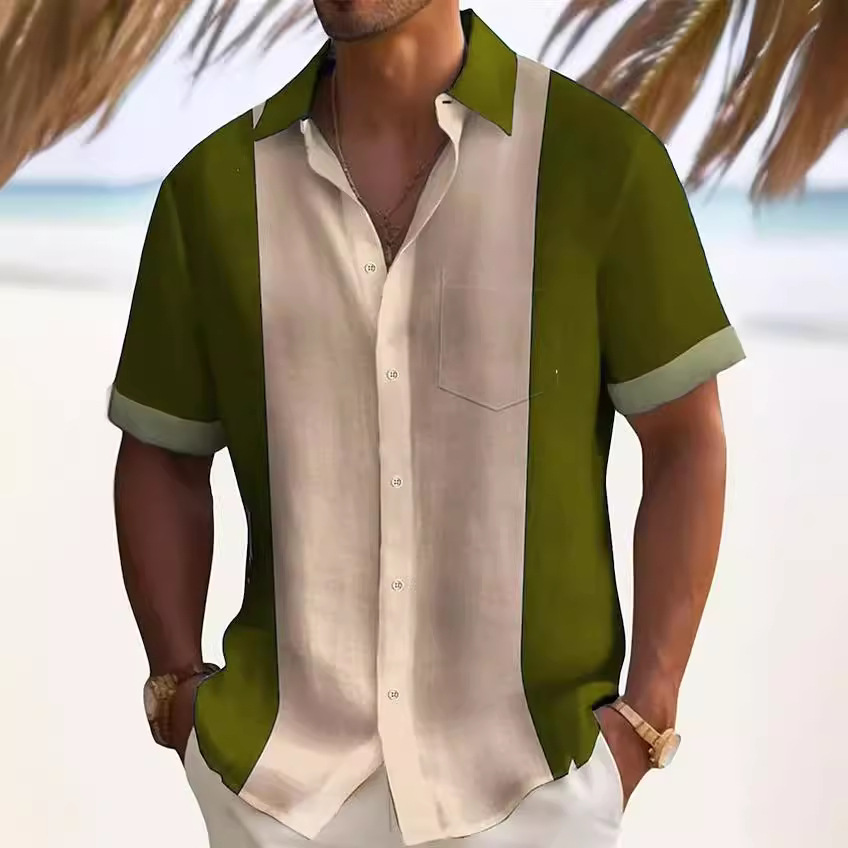 2024 Cross-Border European Size Long-Sleeve Solid Color Thin Spring Casual Short-Sleeve Shirt For Young Adults_voghion.com