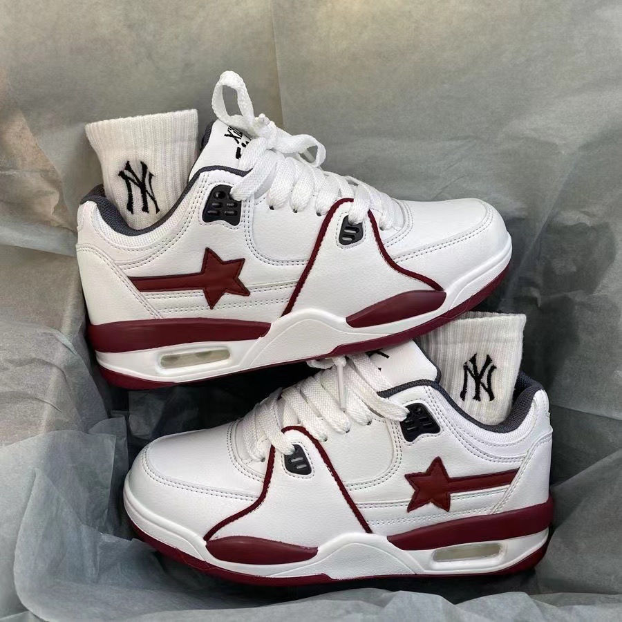 겨울 인 스타일 틈새 대비 컬러 트렌디 한 에어 쿠션 신발 남성용 세련된 다재다능한 유성 디자인 커플 스포츠 흰색 신발