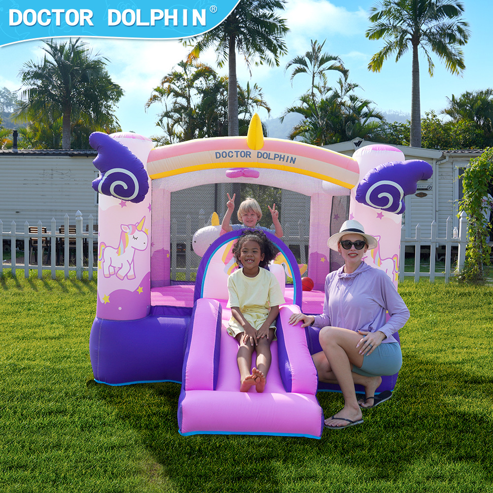 Dr. Pig Child Inflatable Castle Small Home Trampoline Inflatable Slider Jugues Indoor and Outdoor Party Inflatable Castle