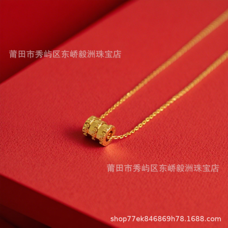 越南沙金小蛮腰吊坠项链时尚锁骨链黄铜镀金女友七夕节礼物几何|undefined