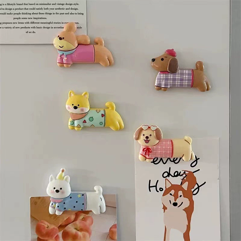 Симпатичная мультяшная наклейка на холодильник щенка магнит креативная домашняя смола декоративная наклейка магнитная наклейка